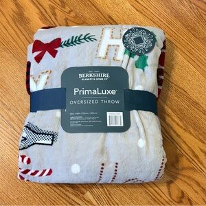 Berkshire PrimaLuxe Holiday Grey Oversized Throw NWT
